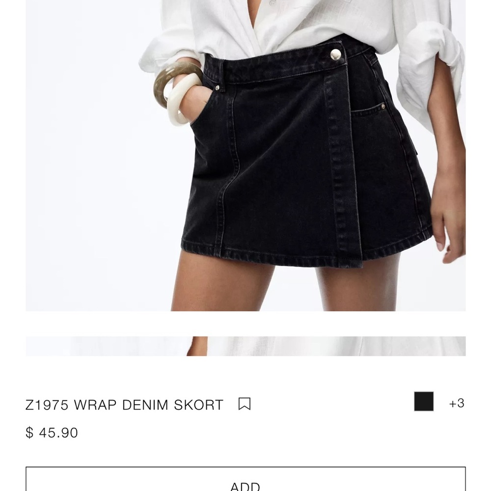 Zara Black Mini Wrap Skirt for Work